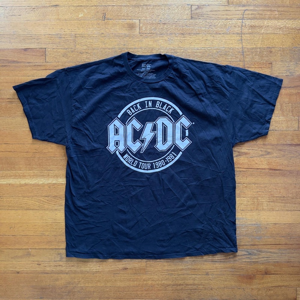 AC/DC Back in Black World Tour 1980-1981 Graphic Print T-Shirt 2XL